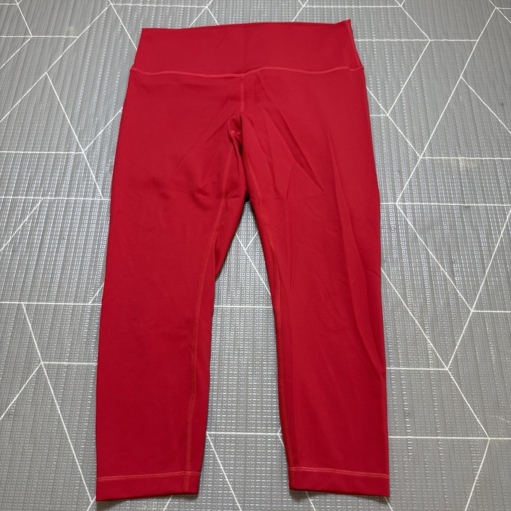 Lululemon Wunder Train High-Rise Crop 23" Coral Red 14 LW6CAMS - Picture 1 of 9